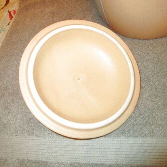 11" Treasure Craft SOUTHWEST Aztec COOKIE JAR Barrel Canister LID Pastel VTG 80s - Picture 9 of 11